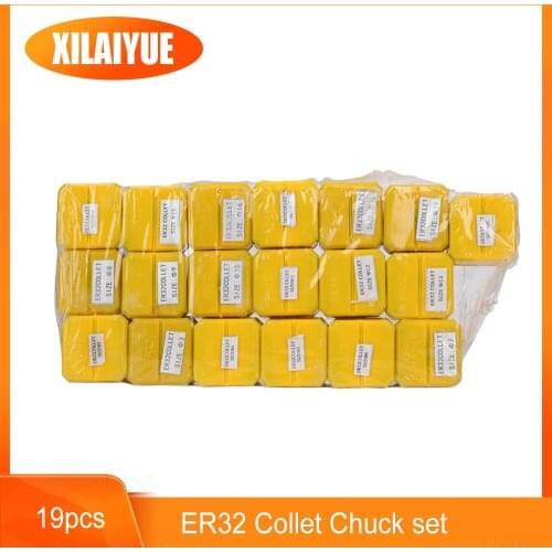 ER32 Collet Chuck set 19pcs 2-20mm Tool Holder Milling Chucks CNC Lathe Tools for Engraving Drilling Machine Tools