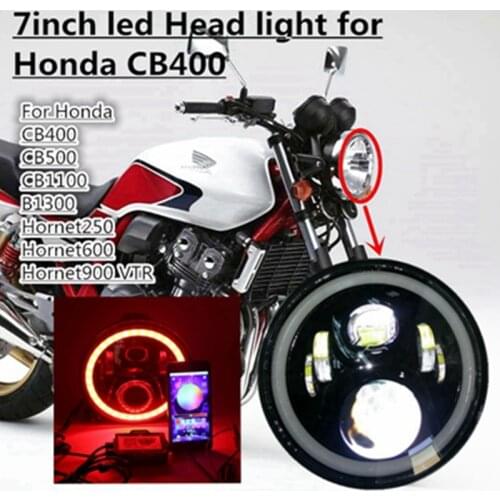 For Honda headlight Bluetooth Phone App Control Halo 7 inch Motorcycle Headlamp For honda hornet light CB1300 Hornet 250 600