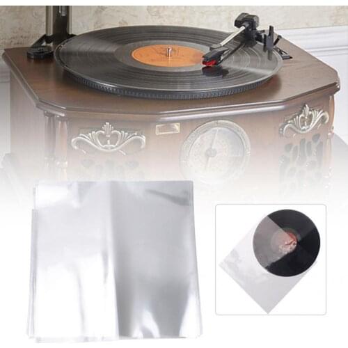 50Pcs Vinyl Record Outer Sleeves White Replacement Kit for Phonograph Recorder