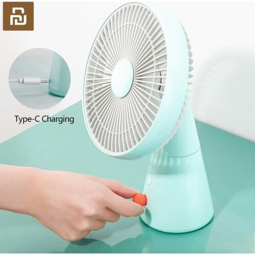 Youpin Desk Fan Type-C Charging Portable Mini Fan with Strong Wind Quiet Operation 100 Degree Rotation 4 Speeds Cool Down Fast