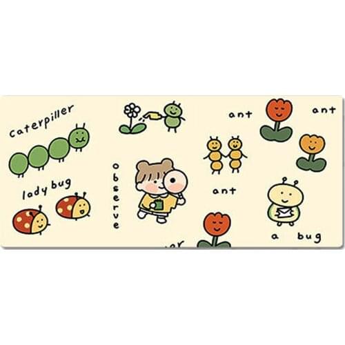90x40cm 35.43x15.74 Inch Super Size Cute High Definition Cartoon Good Friend Pattern Table Mat Non-slip Mouse Pad
