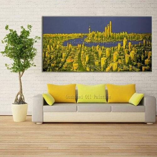 New 100% Hand Painted Modern SHANGHAI Landscape Paintings Picture on Canvas Painting Hang Paintings Wall Seascape Oil Painting