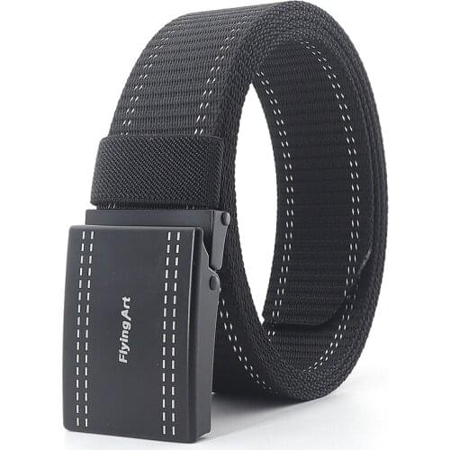 New Men Canvas Tactical Belt110-160cm Long Work jeans Sutures Waist Belts fashion Sport casual stripes waistband metal buckle