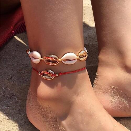 Hot New Fashion Shell Anklets For Women Summer Beach Barefoot Bracelet ankle on leg Bohemian Foot Jewelry enkelbandje