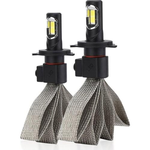 Single S7 H1 H3 LED car headlights 72W 8000LM 6000K