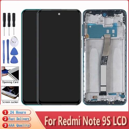 6.67" Original LCD+ Frame For Xiaomi Redmi Note 9 Pro LCD Display Touch Screen Digitizer Replacement For Redmi Note 9S LCD