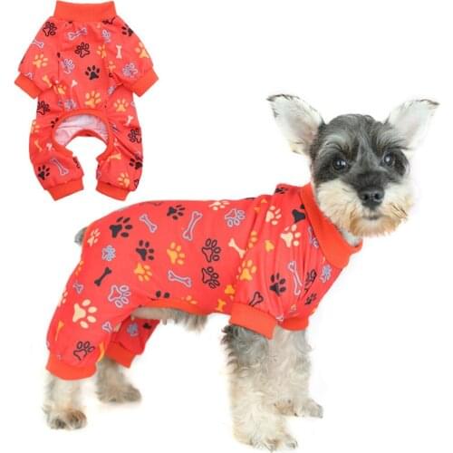Pet Pajamas Small Doggie Coat Autumn Winter Warm Polyester Pet Comfortable Home Travel Clothes Dog Jumpsuits for Dog Clothes