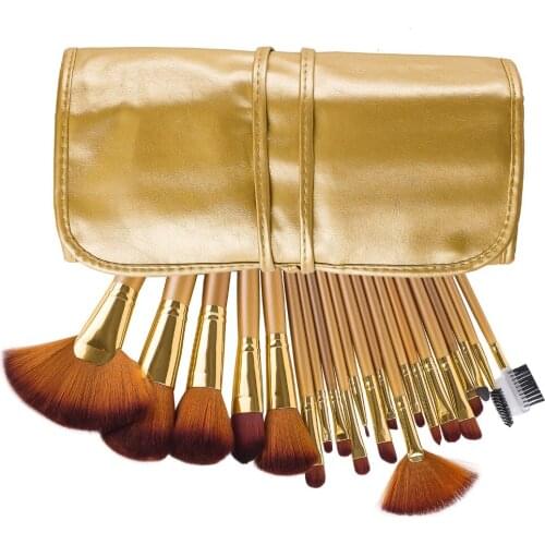 21Pcs Make up Brushes Professional Foundation Eyeshadow Blending Brush Gold Natural Hair Makeup Brush Set Cosmetic Tools