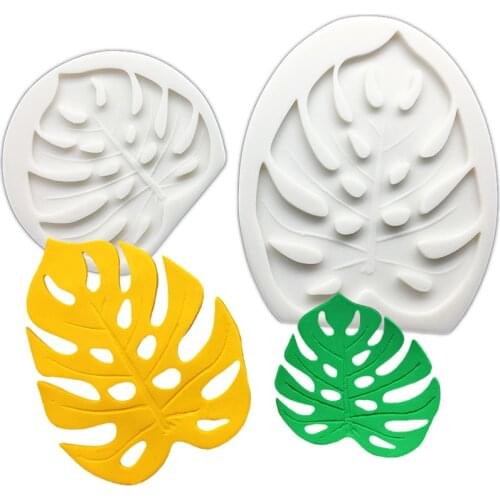 Monstera Deliciosa Leaves Shape Silicone Baking Mold Fondant Cake Decorating Tools