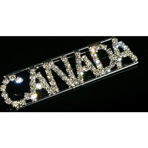 Handmade Souvenir Gift "Canada" Word Lapel Pin Bling-bling Rhinestone Letters Brooch Jewelry&Accessories WHOLESALE
