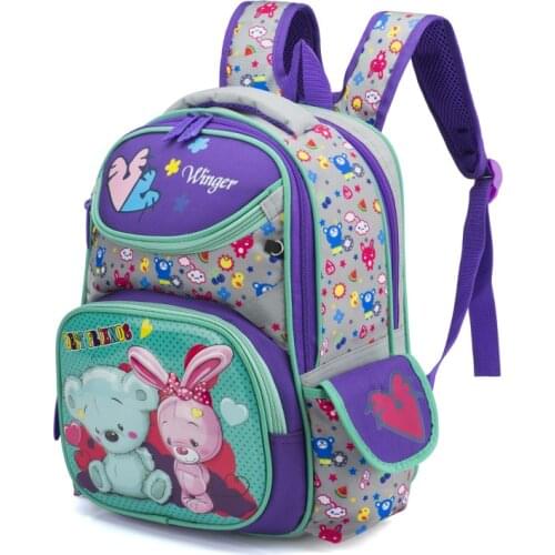 Top-Quality Oxford Children School Backpacks For Girls Orthopedic School Bags Bear Primary School Backpack Kids 6-9 Years