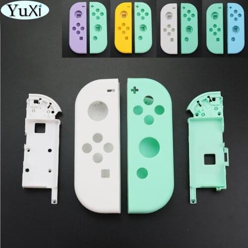 YuXi Animal Crossing Replacement Housing Shell Case For Nintend Switch Joycon Left Right Controller Cover with middle frame