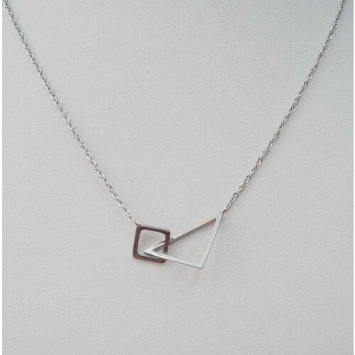 High quality top fashion necklace ,stainless steel ,anti-allerge , triangle shape pendant necklace