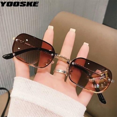 YOOSKE Brand Vintage Metal Sunglasses For Men Classic Square Sun Glasses Women Fashion Driving Eyewear Male Black Oculos De Sol