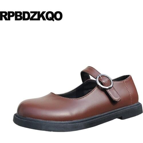Mary jane black fashion women 2019 designer shallow round toe cheap shoes china chinese spring autumn flats ladies brown casual
