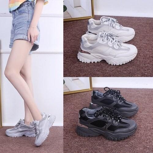 2020 spring and autumn thick bottom breathable mesh womens shoes fashion old shoes womens wild casual sports shoes X260