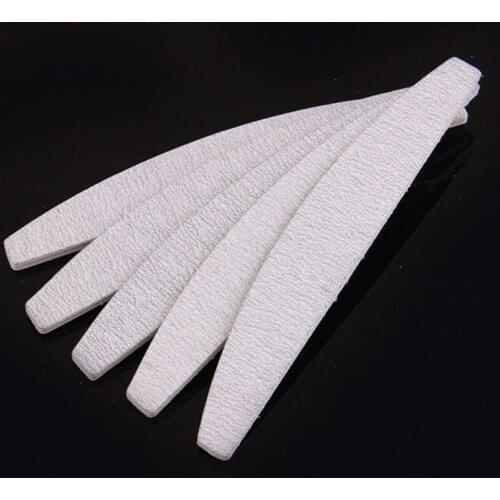 10 x Grey Nail Files Sanding 100/180 Curve Banana for Nail Art Tips Manicure Tools