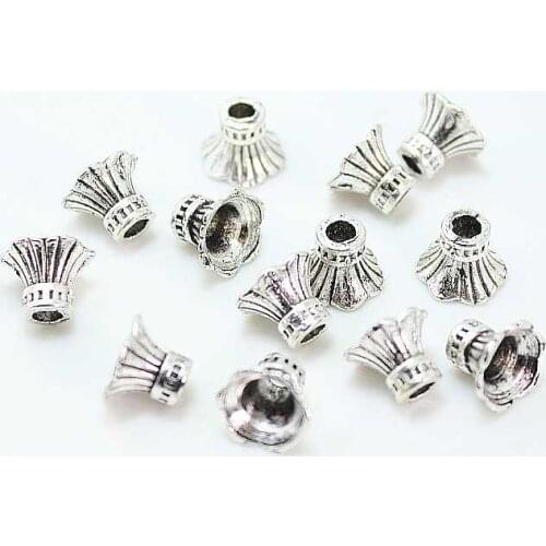 100pcs Bell shape Bead Caps Antique Silver plated 10*0.8cm for DIY Necklace Bracelet Jewelry making