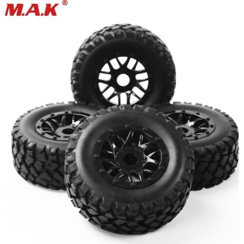4PCS/Set RC Accessory 1:10 Short Course Truck Tyre Wheel Rim PP0339+PP1003K 17mm Hex Car Model Parts