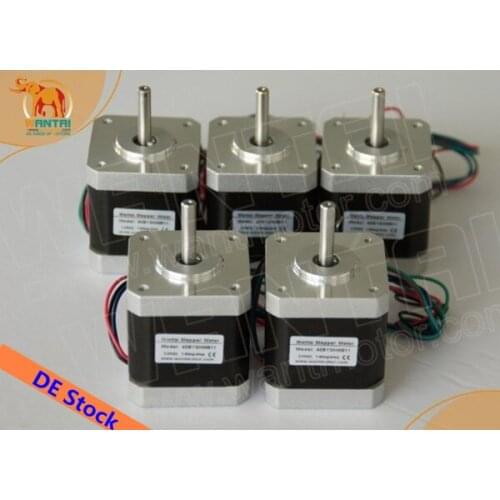 EU FREE! 5 PCS Wantai 4-lead Nema 17 Stepper Motor 42BYGHW609 4000KG.cm 40mm 1.7A Reprap A4988 3D Printer DIY