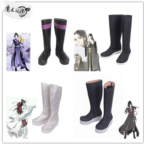 Anime MO DAO ZU SHI Wei Wuxian Shoes Lan Wangji Boots Jiang Cheng Cosplay Shoes Halloween Costumes for Unisex Boys Girls Shoes