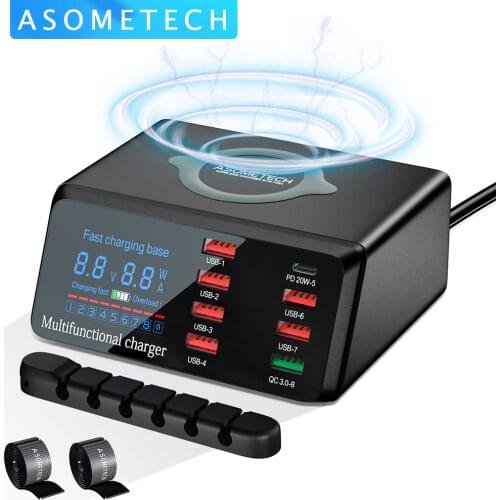 Wireless Charger Fast Charging Charger Quick Charge USB PD Charger Adapter HUB Charging Station For iPhone iPad Samsung Tablet