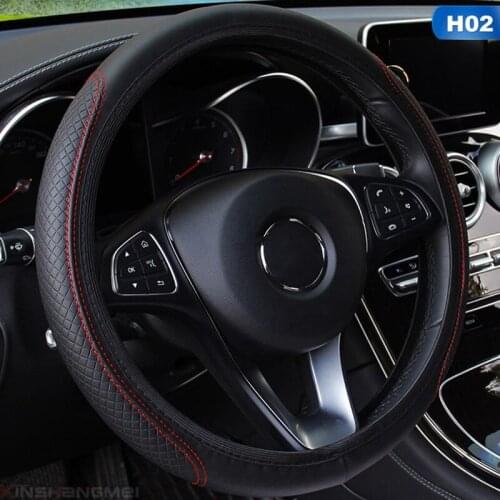 Car Steering Wheel Cover Without Inner Ring Elastic Band Grip Cover Black Microfiber Leather Car Auto Steering Wheel Cover