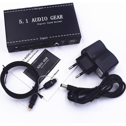 New 5.1 Digital Audio Decoder Audio Gear DTS AC3 Digital Audio to Analog 5.1 /2.1 Converter with Spdif Coaxial Stereo