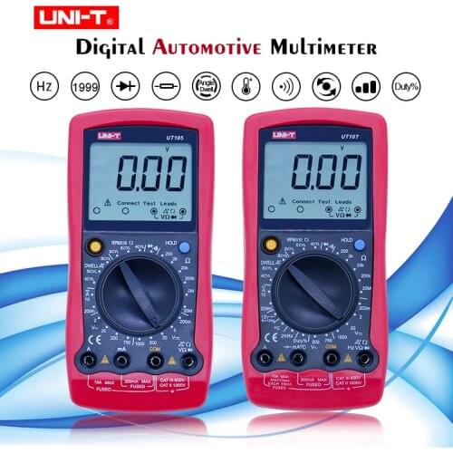 UNI-T UT105/UT107 Handheld DC/AC Digital Automotive Multimeter Multipurpose Meters Resistance Diode Tester Meter Measuring Tool