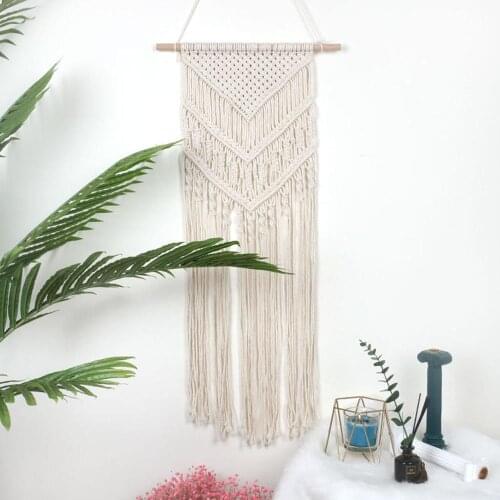 Pure Hand-woven Cotton Tapestry Nordic Style Wedding Decoration Bedroom Bedside Wall Hanging Family Tapestry