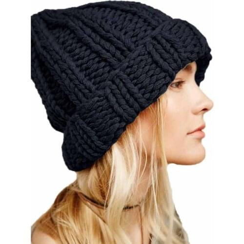 Women Fashion Keep Warm Manual Wool Knitted Earmuffs Hats Girls Caps Moda feminina Casquette femme womens hats Gorros Bonnet