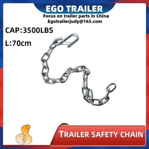 EgoTrailer 3500lbsTrailer Safety Wire Chains rope With S Spring Hooks Tie Down RV Parts Camper Caravan Accessories