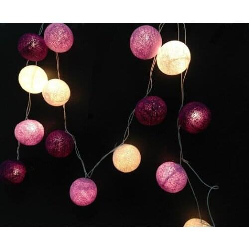 Purple tone 20PCS/SET cotton ball string lights fairy party wedding home garden patio decor
