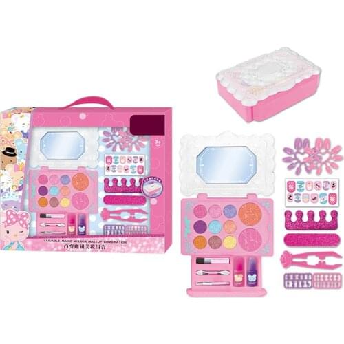 DIY Play House Game Set Washable Cosmetics Make Up Toys Girl Childrens Makeup Toy Princess Dress Up Box Birthday Christmas Gift