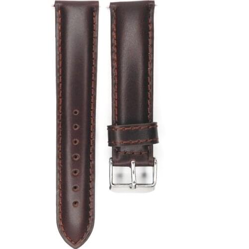 Italy Oily Genuine Leather Watchband 20mm Watch Strap Dark Coffee Vintage Watch Band Watches Accessories For Woman Or Man watch