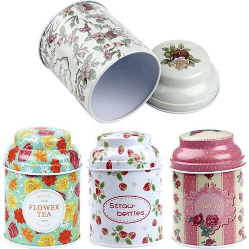 Fashion Flower Print Pill Box Tablet Drugs Storage Pillbox Dispenser Candy Trinket Tin Jewelry Iron Tea Storage Box Case