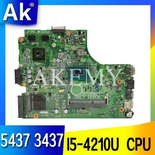 Laptop motherboard For DELL Inspiron 14R 3437 5437 I5-4210U Mainboard 12314-1 CN-0YFVC4 0YFVC4 SR170 N14P-GV2-S-A2