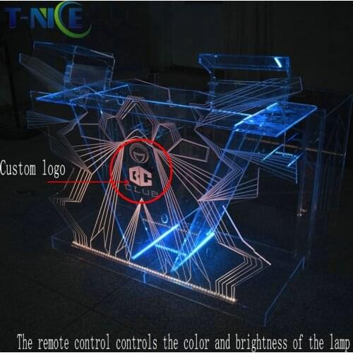 2020 Best Seller Customized Led Bar Table Dj Tooth Night Club Furnituer AKLIKE Acrylic Bar Table Factory Outlet Customized Logo