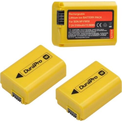 DuraPro 2160mAh NP-FW50 NP FW50 Li-ion Battery for Sony A6500 A6300 A6000 A5000 A3000 NEX-3 a7 7R a7R a7R II