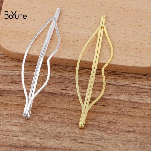 BoYuTe (50 Pieces/Lot) 18*71MM Metal Iron Lips Shape Hairpin Bangs Clip Korean Style Diy Hair Accessories Materials Wholesale