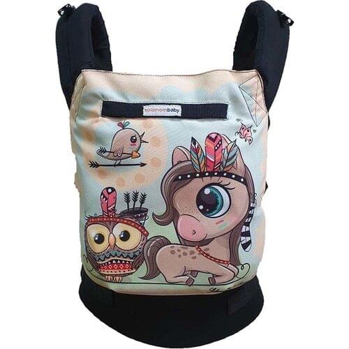 SolomomBaby Cute Horse Gray Ergonomic Kangaroo