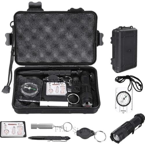 8Pcs/set Survival Kit SOS Emergency Jungle Frist Aid Kits Outdoor Sports Camping Hiking Fishing Survival Gear Tool Box Kit Set