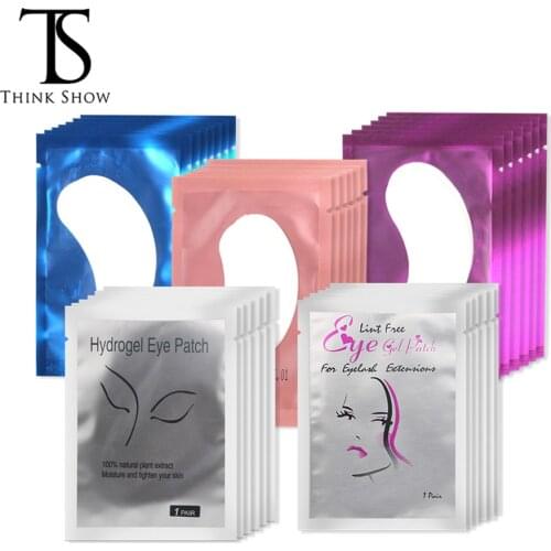 THINKSHOW Eye Gel Pads Lint Free Eyelash Extension under Eyes Patches Hydrogel Eyelash Pad Stickers Makeup Tools