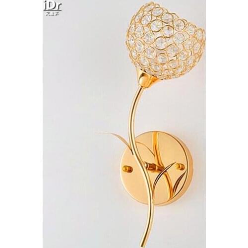 Simple modern golden K9led crystal lamp bedside lamp bedroom lamp living room lights Creative Lighting Wall Lamps OLU-0035
