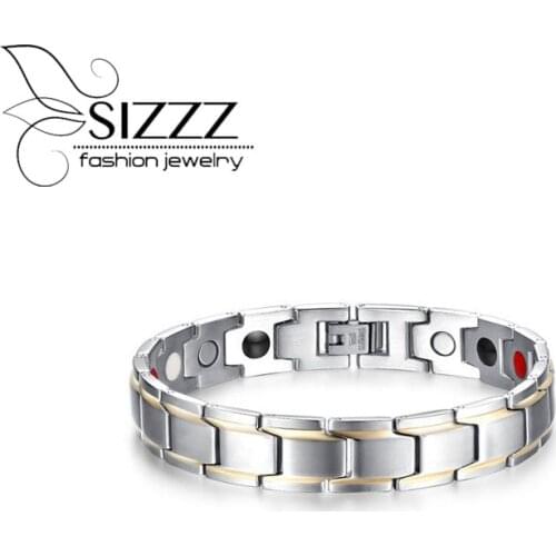 SIZZZ New arrival 12MM wide steel color bracelet simple fashion magnet bracelet&bangles for men