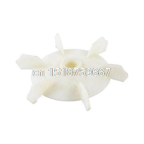 Y80 Replacement Beige Plastic Inner Dia 1.5cm Six Impeller Motor Fan Blade