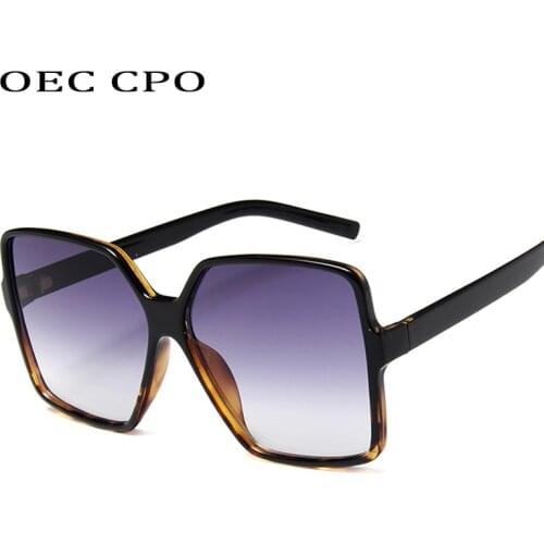 OEC CPO Oversized Sunglasses Women Big Frame Square Sun Glasses Men Brand Designer Vintage Gradient Shades Eyewear O141