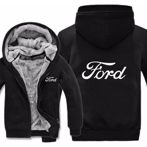 Ford Hoodies Jacket Winter Men High Quality Fashion Casual Wool Liner Fleece Ford Sweatshirts Pullover Man Coat