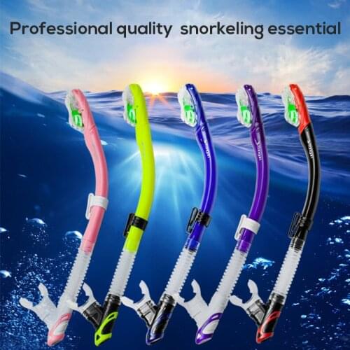 Adult Dry Snorkel With Adjustable Holder Diving Snorkeling Tube Silicone Breathing Swimming Underwater Snorkel