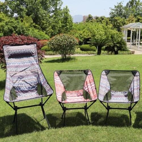 Outdoor Portable Ultra Light Aluminum Alloy Moon Chair Beach Leisure Folding Chair Picnic Fishing Self Driving Back Chair